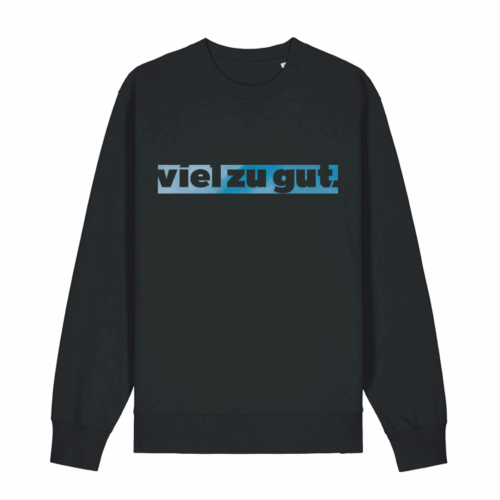 viel zu gut. Crewneck-Sweater "Himmelblau" in schwarz